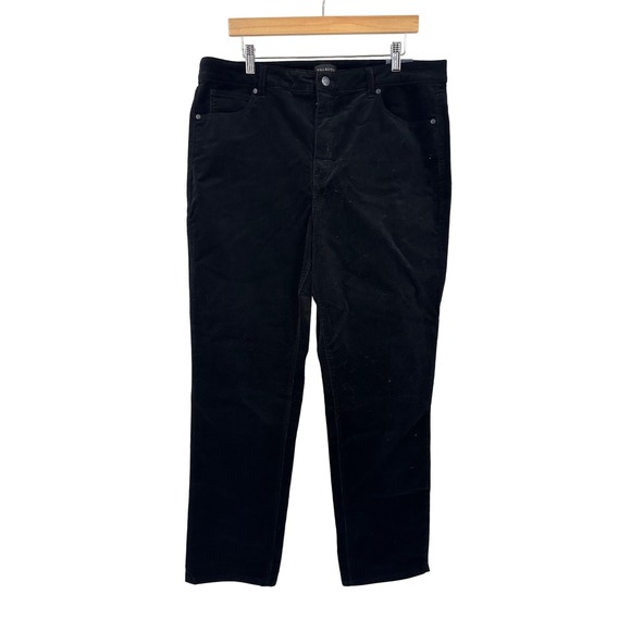 New‎ Talbots Corduroy Straight Leg Slimming Pants Black Size 16 High Rise - Picture 1 of 13
